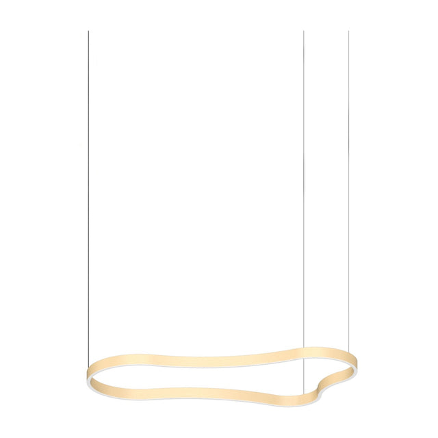 Waves Round Pendant Light 1254mm - Matt Gold