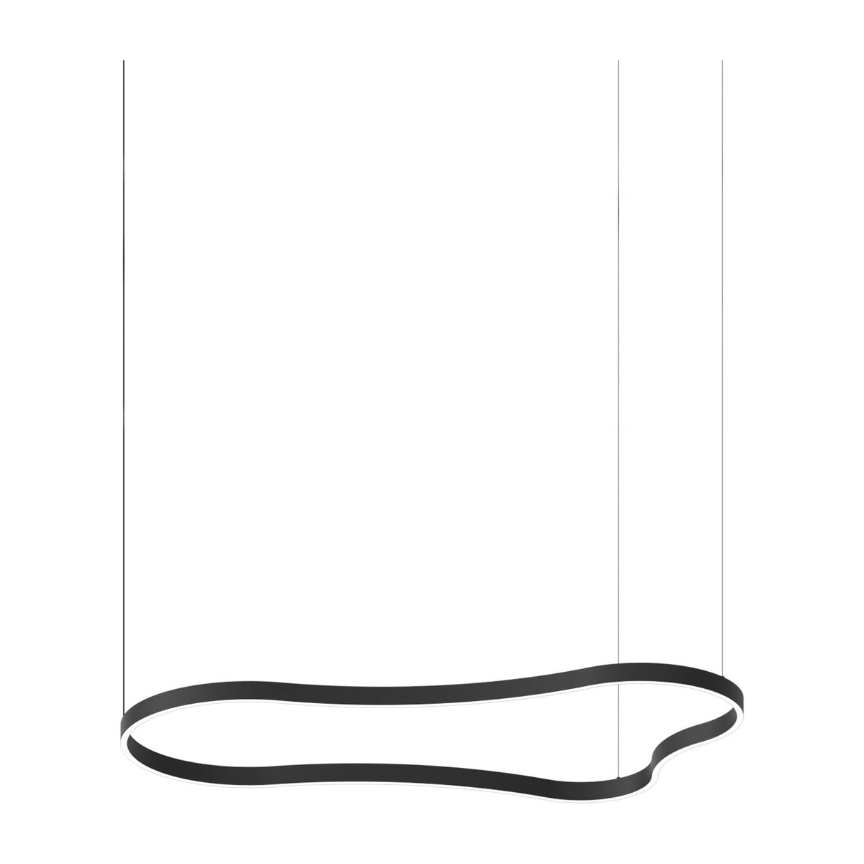 Waves Round Pendant Light 1556mm - Matt Black