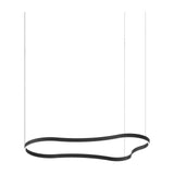 Waves Round Pendant Light 1556mm - Matt Black