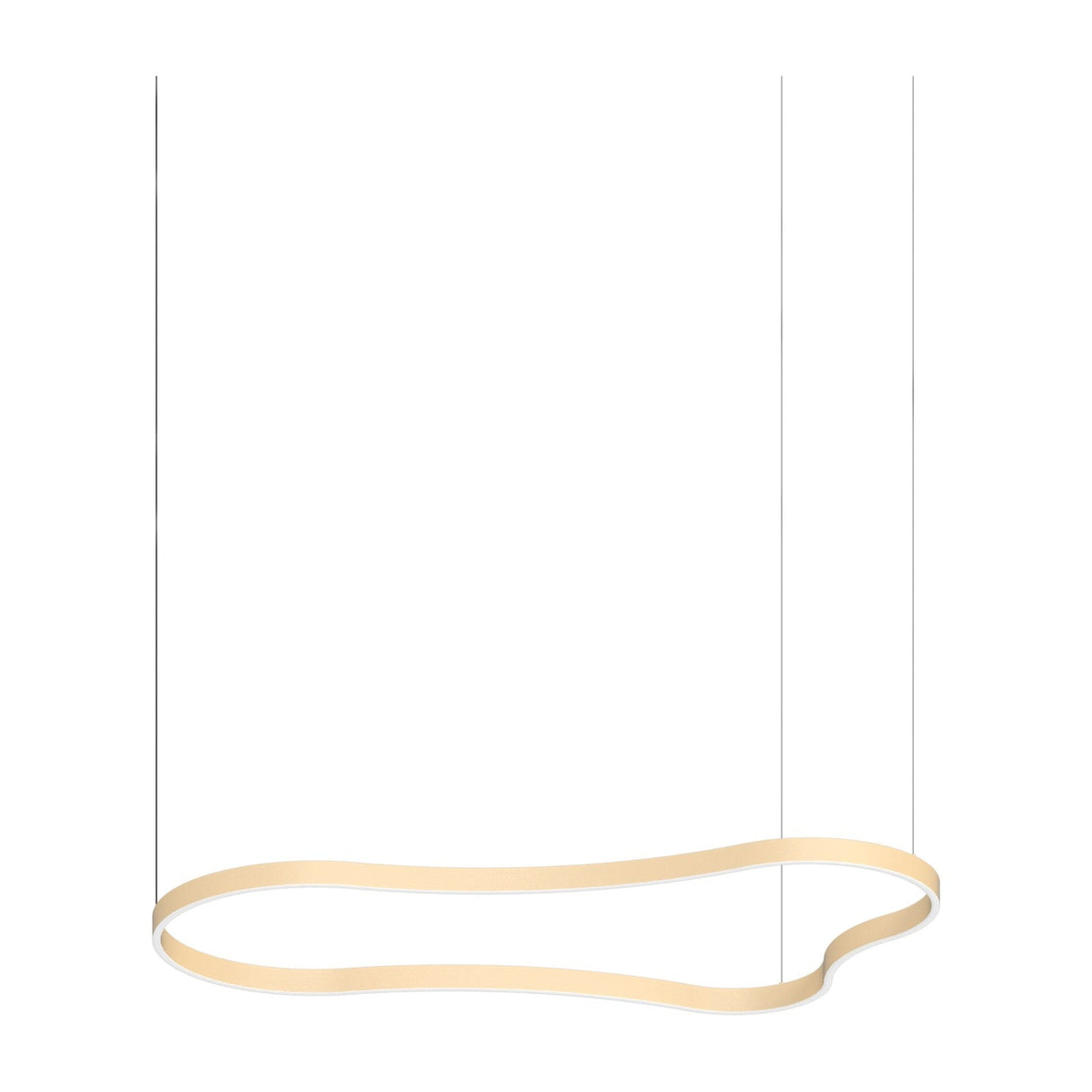 Waves Round Pendant Light 1556mm - Matt Gold