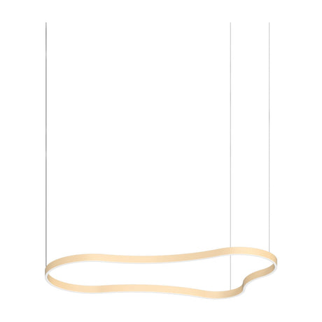 Waves Round Pendant Light 1556mm - Matt Gold