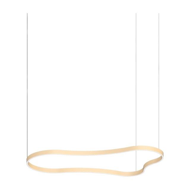 Waves Round Pendant Light 1556mm - Matt Gold