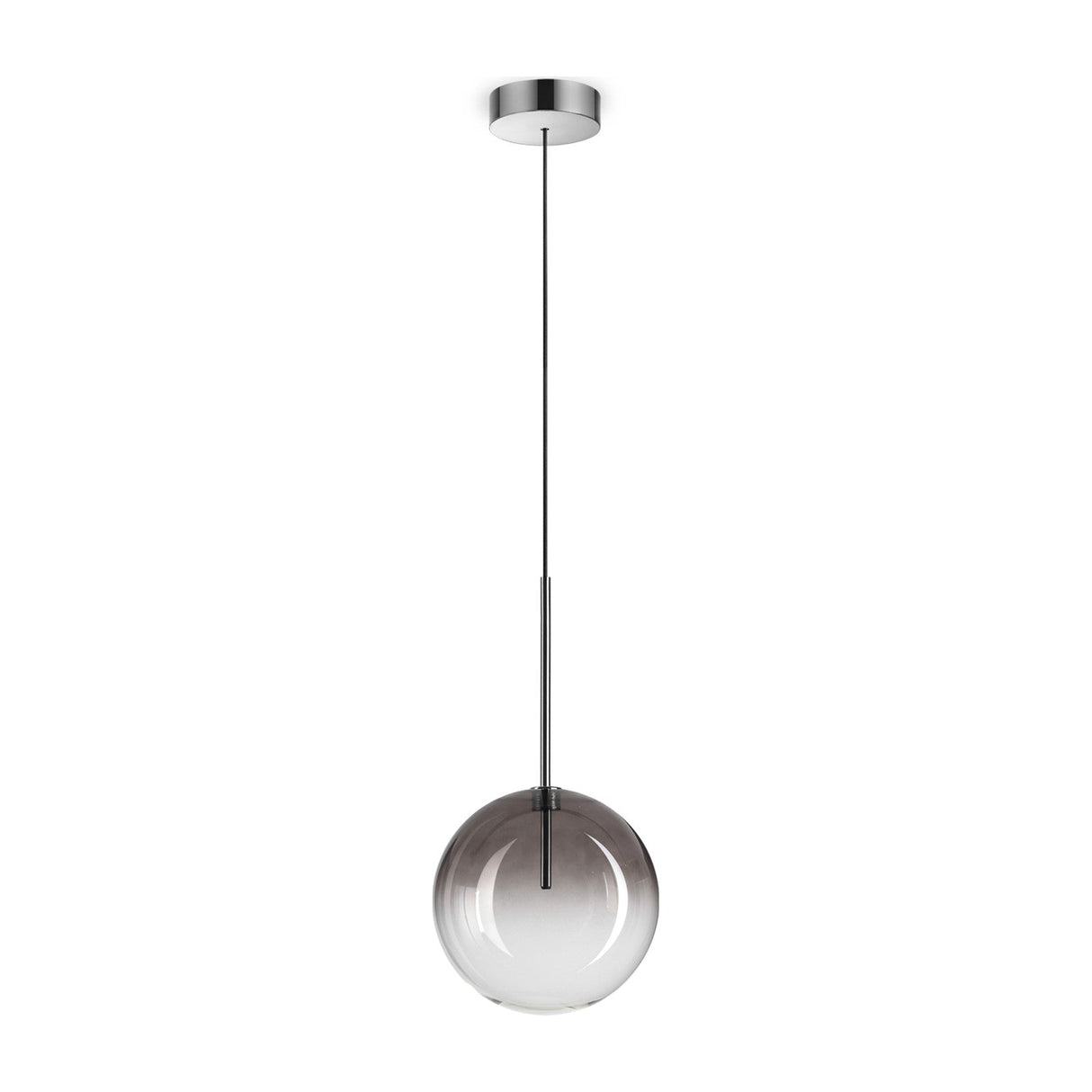 Equinoxe Globe Pendant Light 200mm - Chrome & Smoke Glass