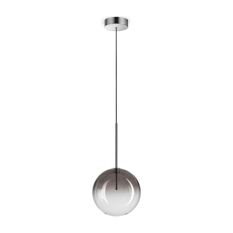 Equinoxe Globe Pendant Light 200mm - Chrome & Smoke Glass
