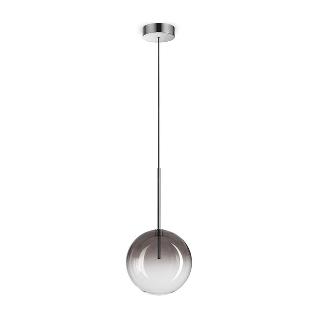 Equinoxe Globe Pendant Light 200mm - Chrome & Smoke Glass