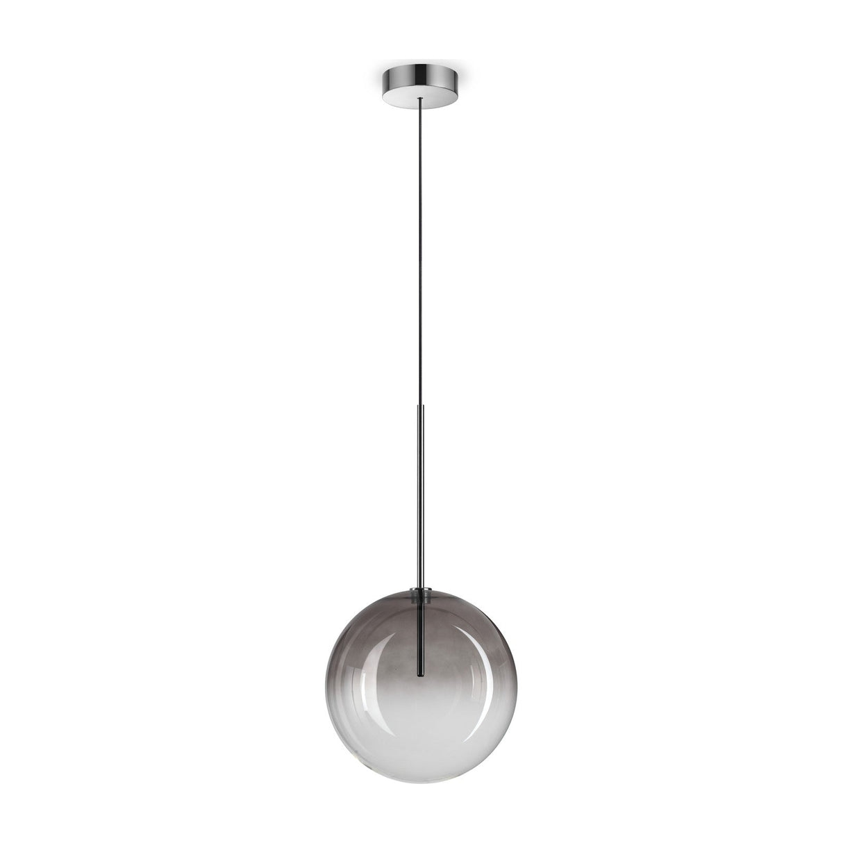 Equinoxe Globe Pendant Light 250mm - Chrome & Smoke Glass