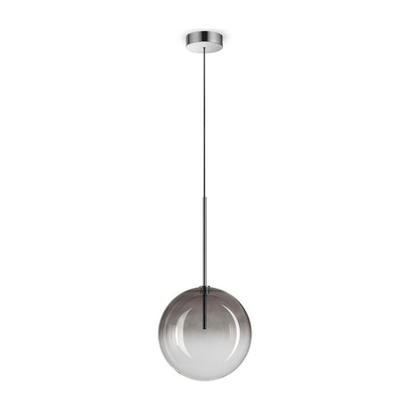 Equinoxe Globe Pendant Light 250mm - Chrome & Smoke Glass
