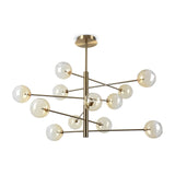 Equinoxe 12 Light Chandelier - Amber Glass