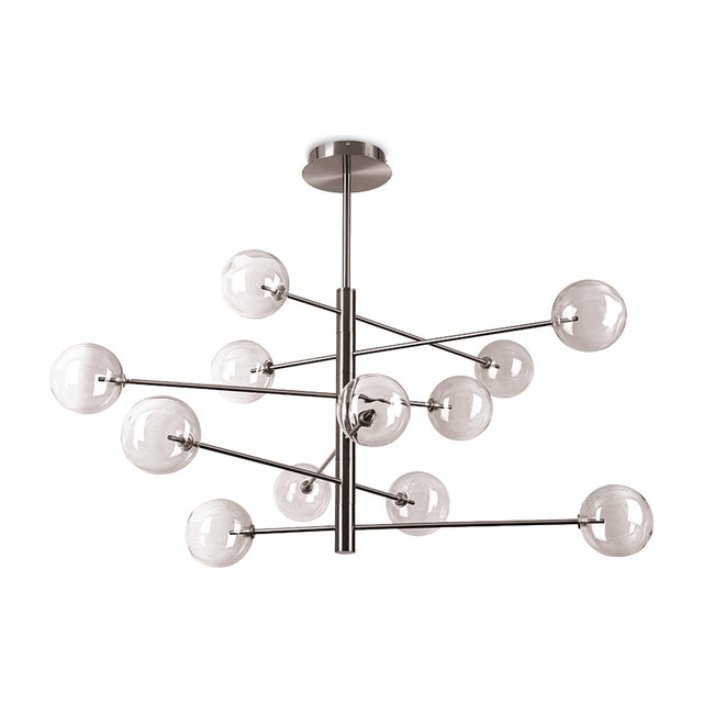 Equinoxe 12 Light Chandelier - Smoke Glass