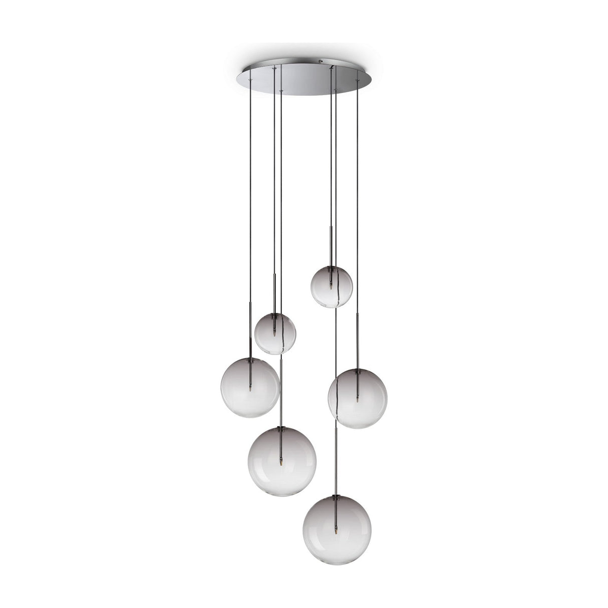 Equinoxe Chandelier - Chrome & Smoke Glass (6 Light)