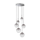 Equinoxe Chandelier - Chrome & Smoke Glass (6 Light)