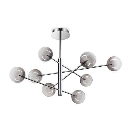 Equinoxe Chandelier - Chrome & Smoke Glass (8 Light)