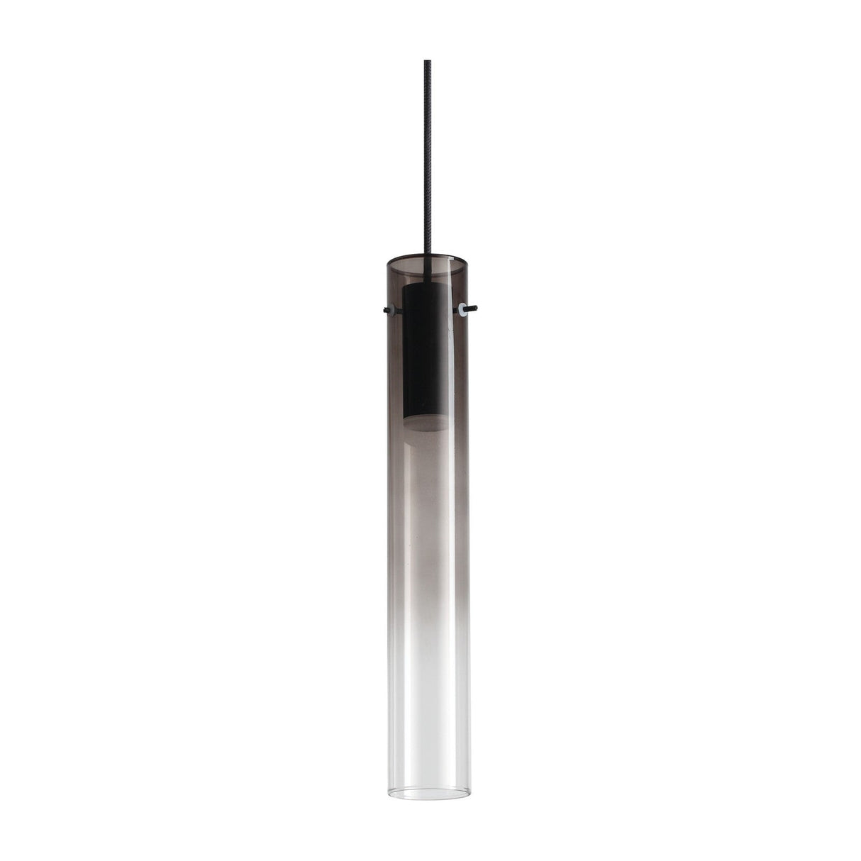 Flam Pendant Light - Black & Graded Smoke Glass