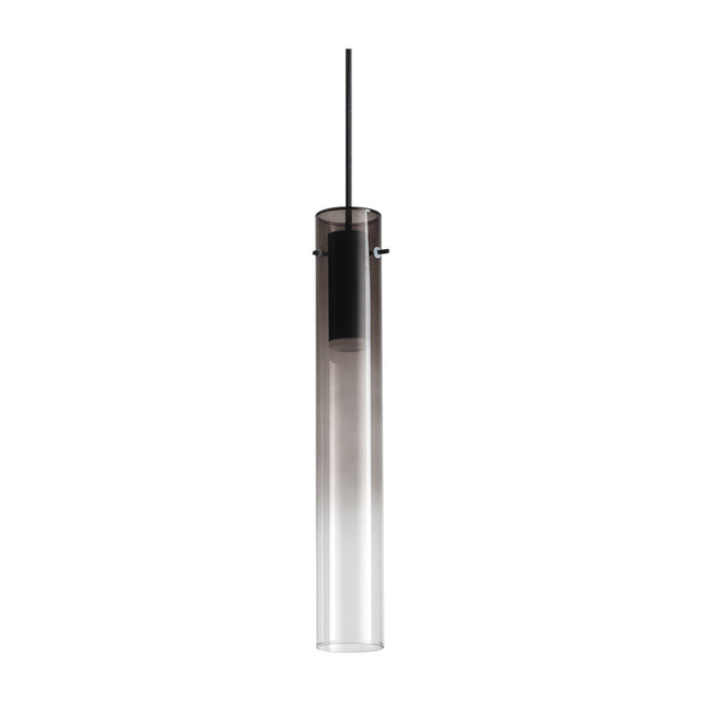 Flam Pendant Light - Black & Graded Smoke Glass