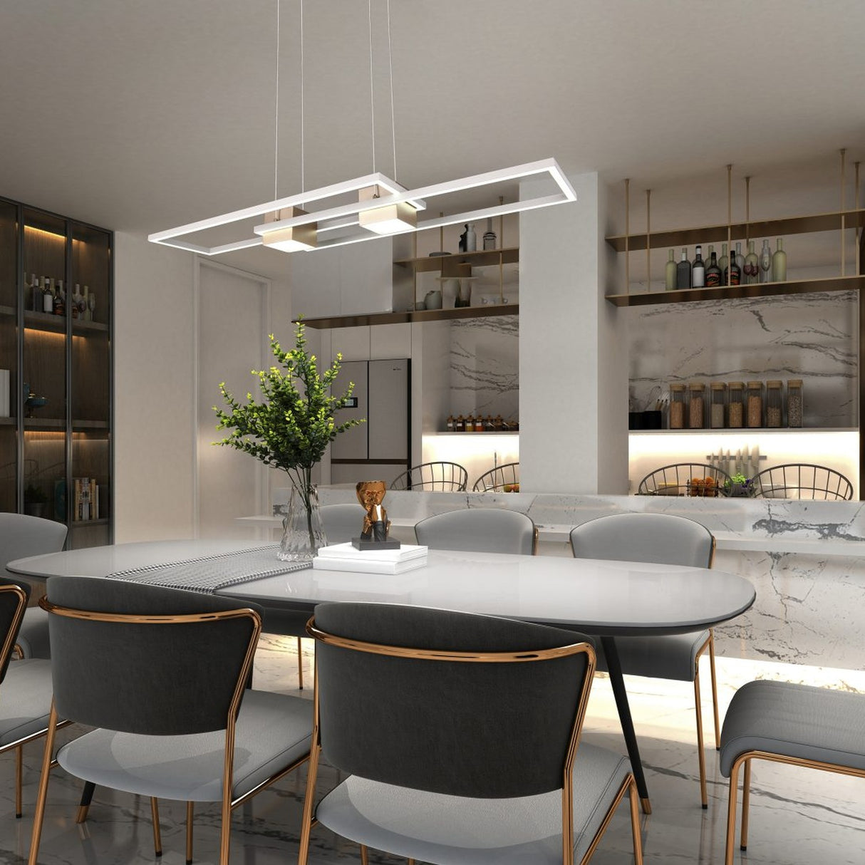 Albany 2 Light LED Up Down Ring Chandelier – Coffee