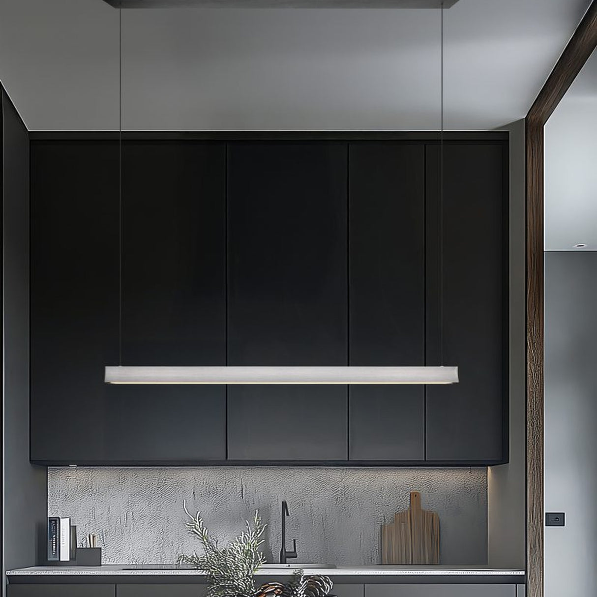 Wallace LED Linear Pendant – Satin Nickel