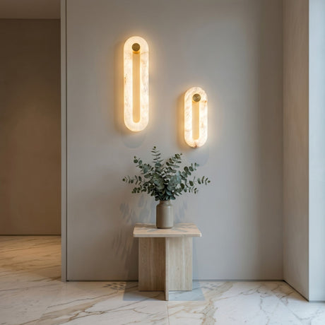 Serava LED Alabaster Wall Light Large - Soft White