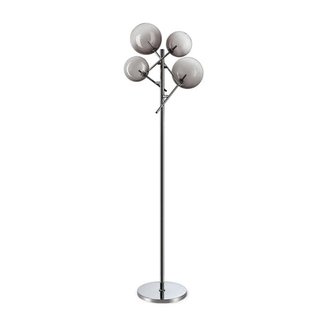 Equinoxe Floor Lamp - Chrome & Smoky Glass