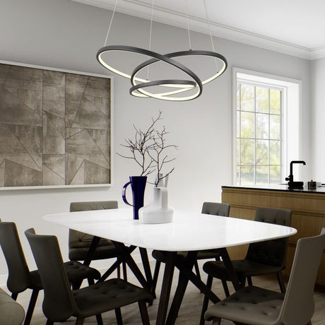 Darvin LED Ring 84cm Chandelier – Matt Black