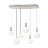 Odeon Chandelier - White Glass (Linear, 6 Light)