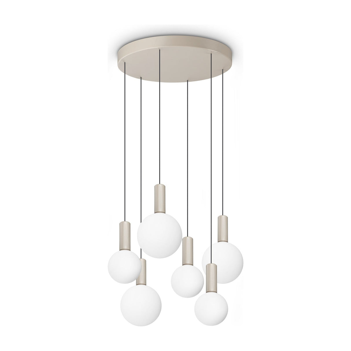 Odeon Chandelier - White Glass (Round, 6 Light)