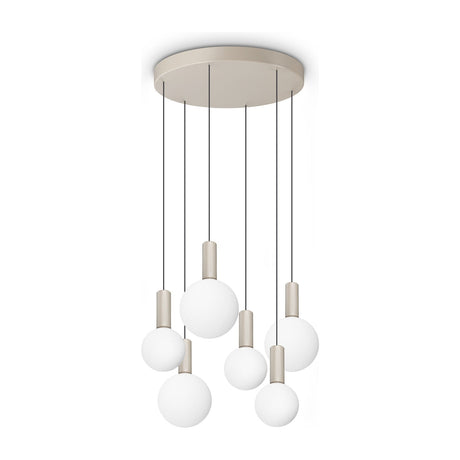 Odeon Chandelier - White Glass (Round, 6 Light)