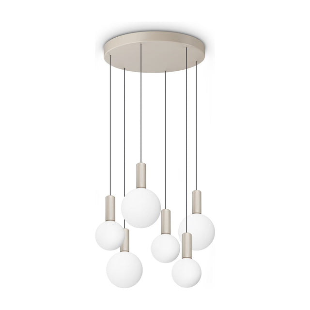 Odeon Chandelier - White Glass (Round, 6 Light)