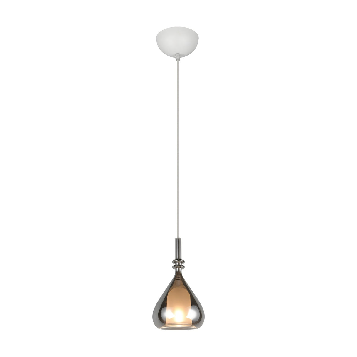 Aldea Glass Chrome Pendant – Matt White
