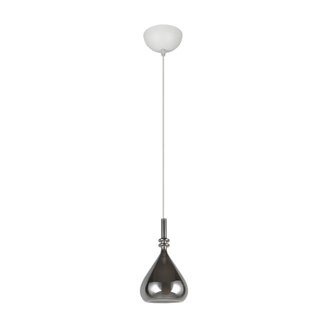 Aldea Glass Chrome Pendant – Matt White