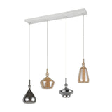 Aldea 4 Light Glass Chandelier – Matt White
