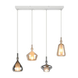 Aldea 4 Light Glass Chandelier – Matt White