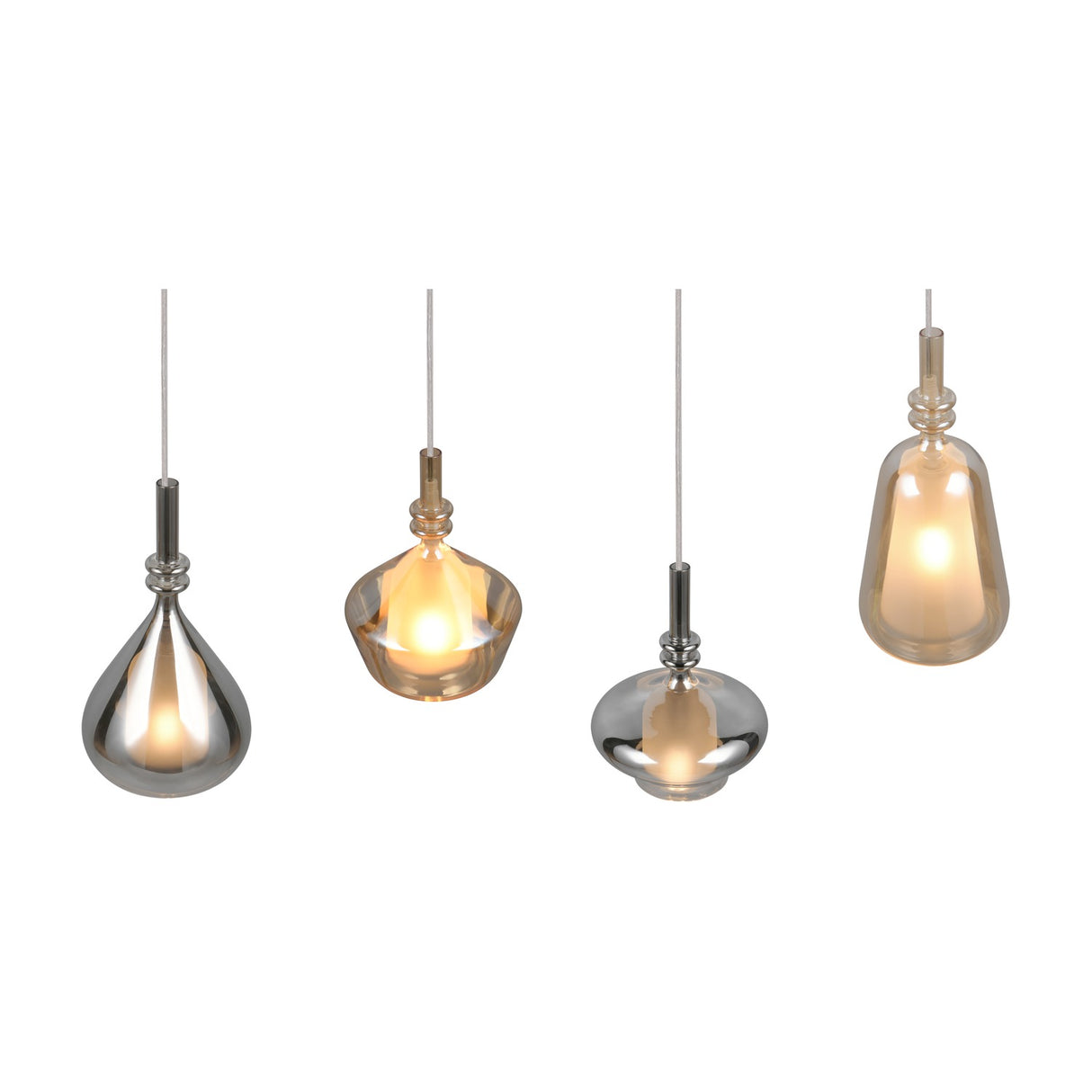 Aldea 4 Light Glass Chandelier – Matt White