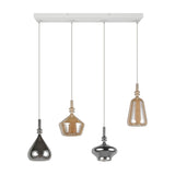 Aldea 4 Light Glass Chandelier – Matt White