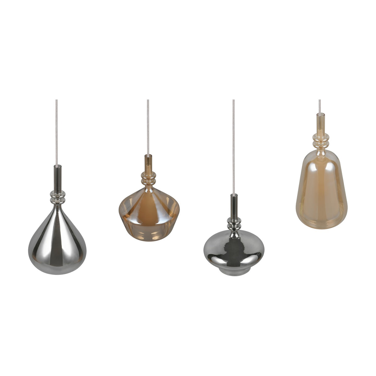 Aldea 4 Light Glass Chandelier – Matt White