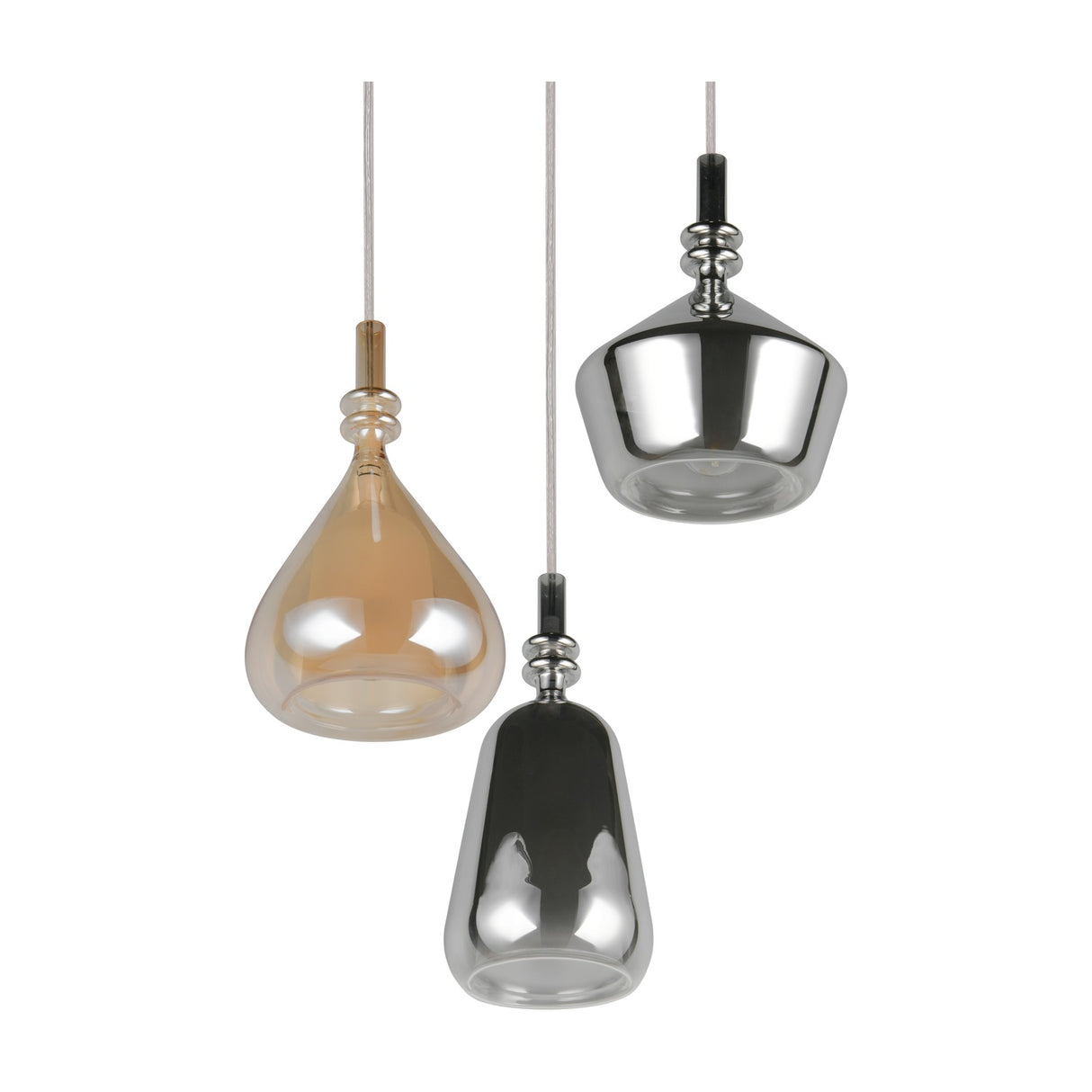 Aldea 3 Light Glass Chandelier – Matt White