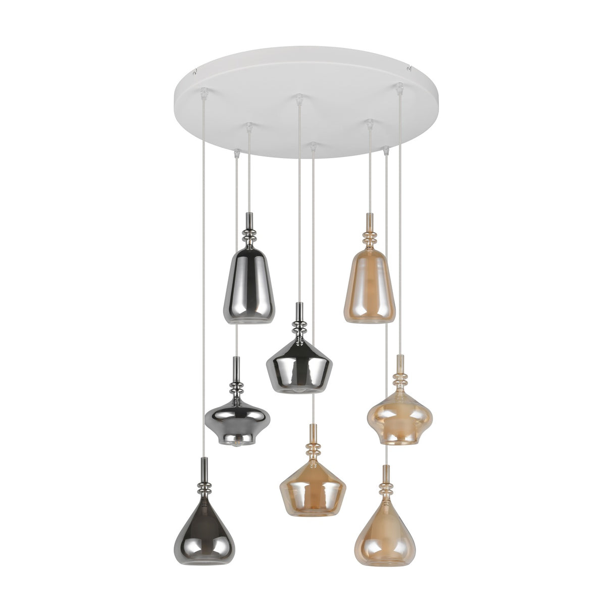 Aldea 8 Light Glass Chandelier – Matt White