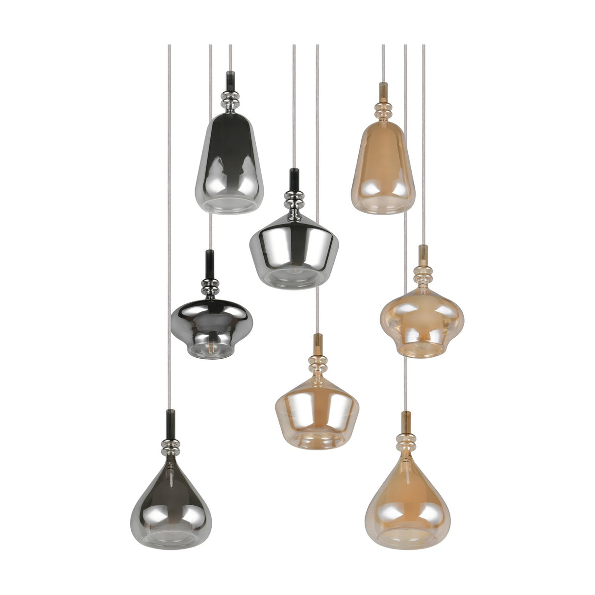 Aldea 8 Light Glass Chandelier – Matt White