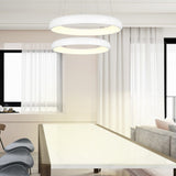 Cardona LED Ring 46cm Chandelier – Matt White