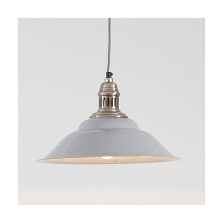 Macchiato Grey & Silver Iron Cafe Pendant Light - 37cm