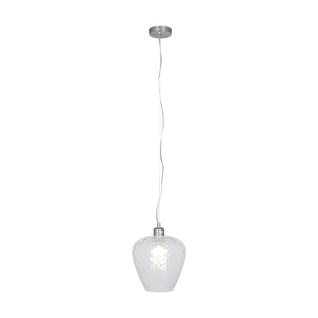 Almada Textured Clear Glass Pendant Light - 23cm