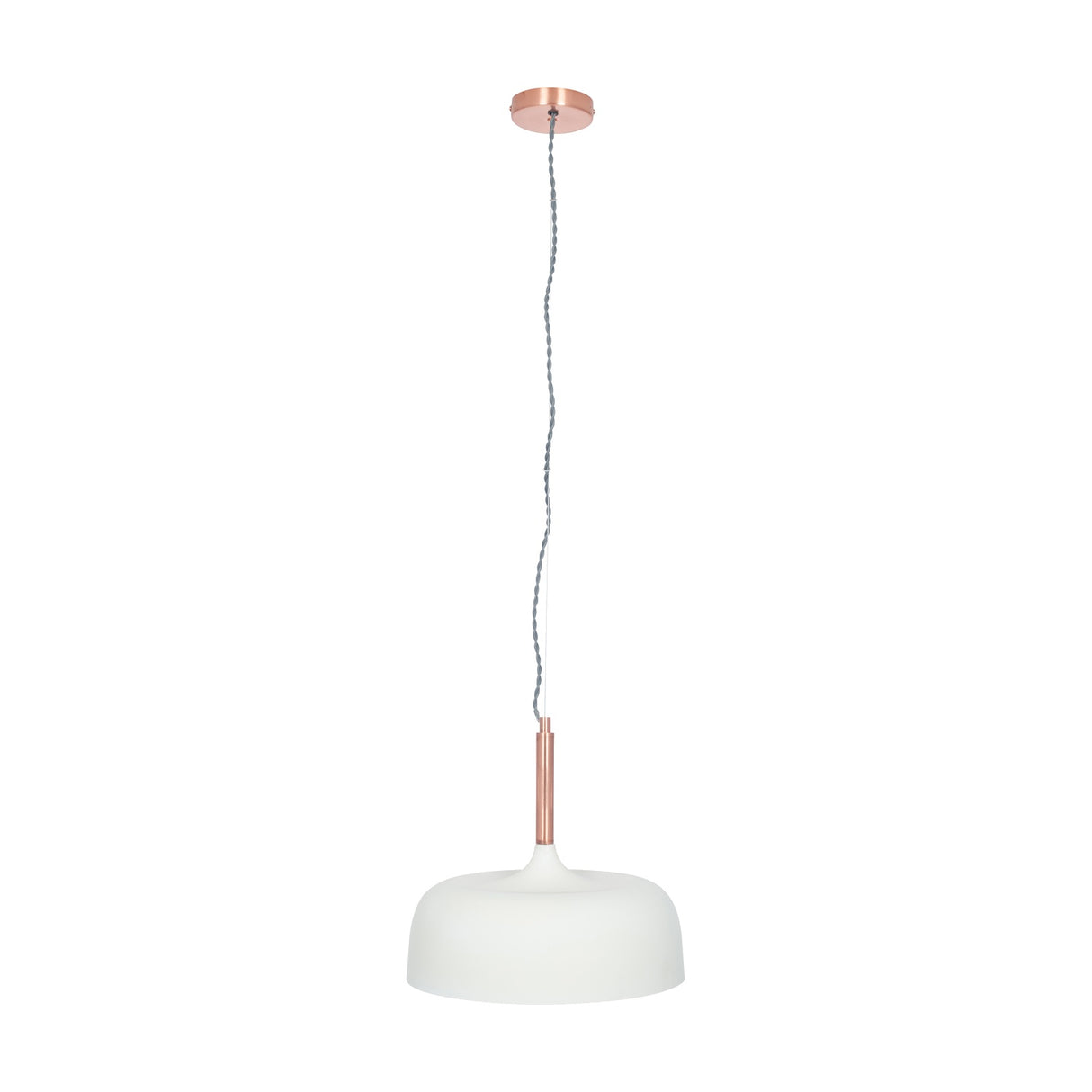Anke Matt Cream Domed Iron Pendant Light - 32cm