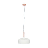 Anke Matt Cream Domed Iron Pendant Light - 32cm