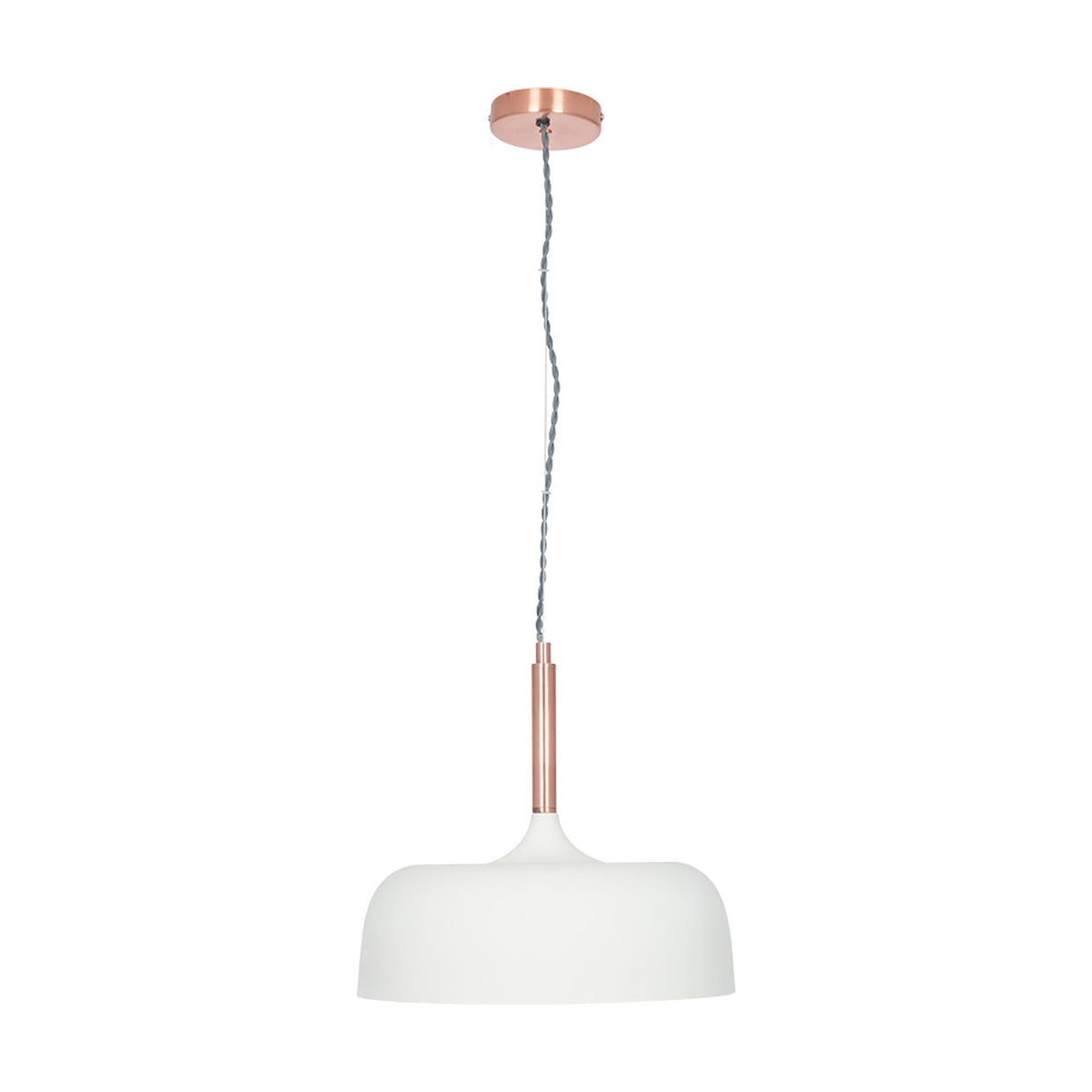 Anke Matt Cream Domed Iron Pendant Light - 32cm
