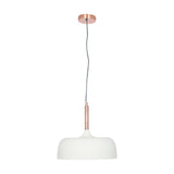 Anke Matt Cream Domed Iron Pendant Light - 32cm