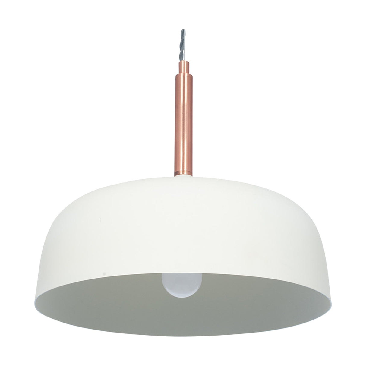Anke Matt Cream Domed Iron Pendant Light - 32cm