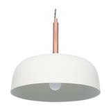 Anke Matt Cream Domed Iron Pendant Light - 32cm