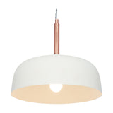Anke Matt Cream Domed Iron Pendant Light - 32cm