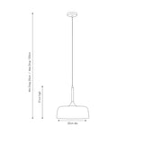 Anke Matt Cream Domed Iron Pendant Light - 32cm