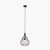 Dania Matt Black Iron Shaped Wire Pendant Light - 30cm