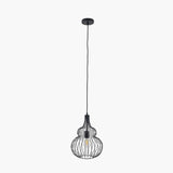 Dania Matt Black Iron Shaped Wire Pendant Light - 30cm